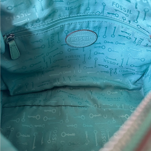 FOSSIL MADDOX Mint Green Leather Handbag and Wallet Set - Picture 6 of 16
